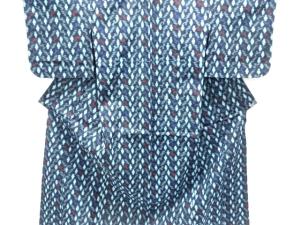 アンティーク　木綿本場久留米絣　抽象模様単衣着物